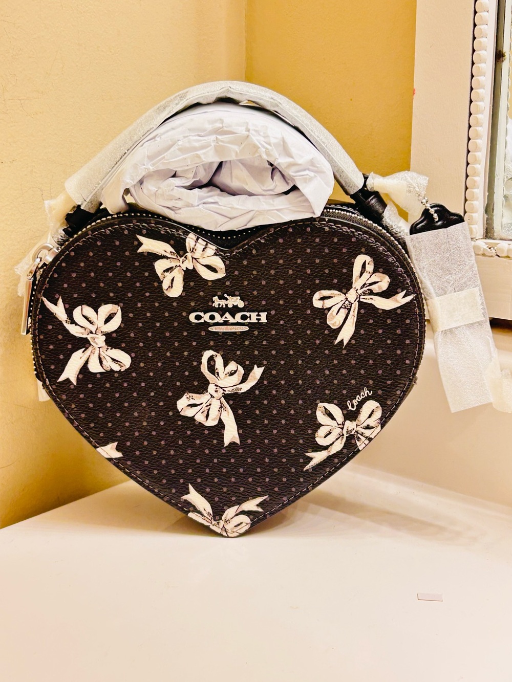 Coach Heart/ Bow Crossbody